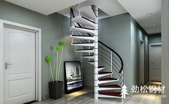半弧形楼梯效果图，靠墙弧形楼梯宽度尺寸